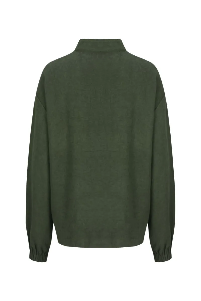 CS The Label Jinora Jacket Dark Olive, donker olijfgroene jas (productfoto)